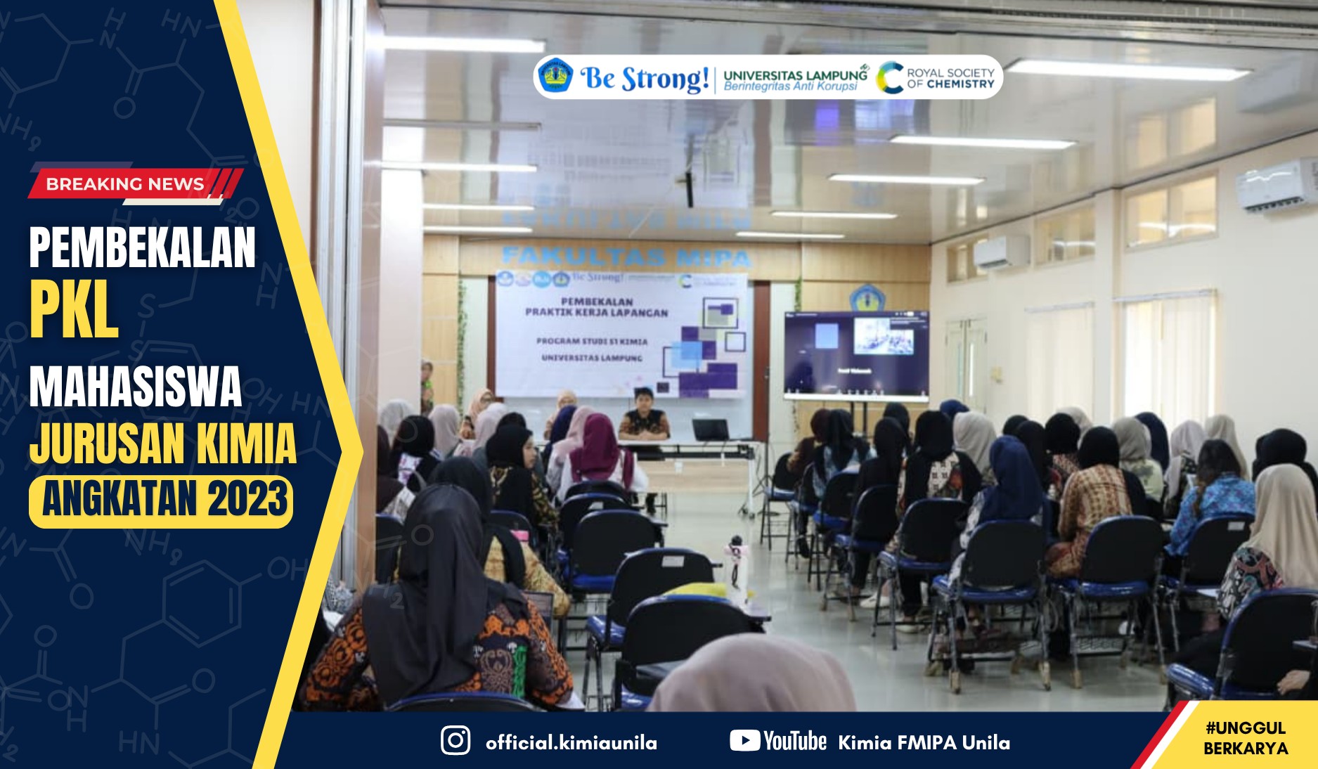Gambar berita: Pembekalan PKL 2023: Jurusan Kimia FMIPA Unila Perkuat Kesiapan Mahasiswa Menuju Dunia Industri